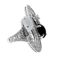 Bvlgari Elisia Onyx Diamond White Gold Cocktail Ring