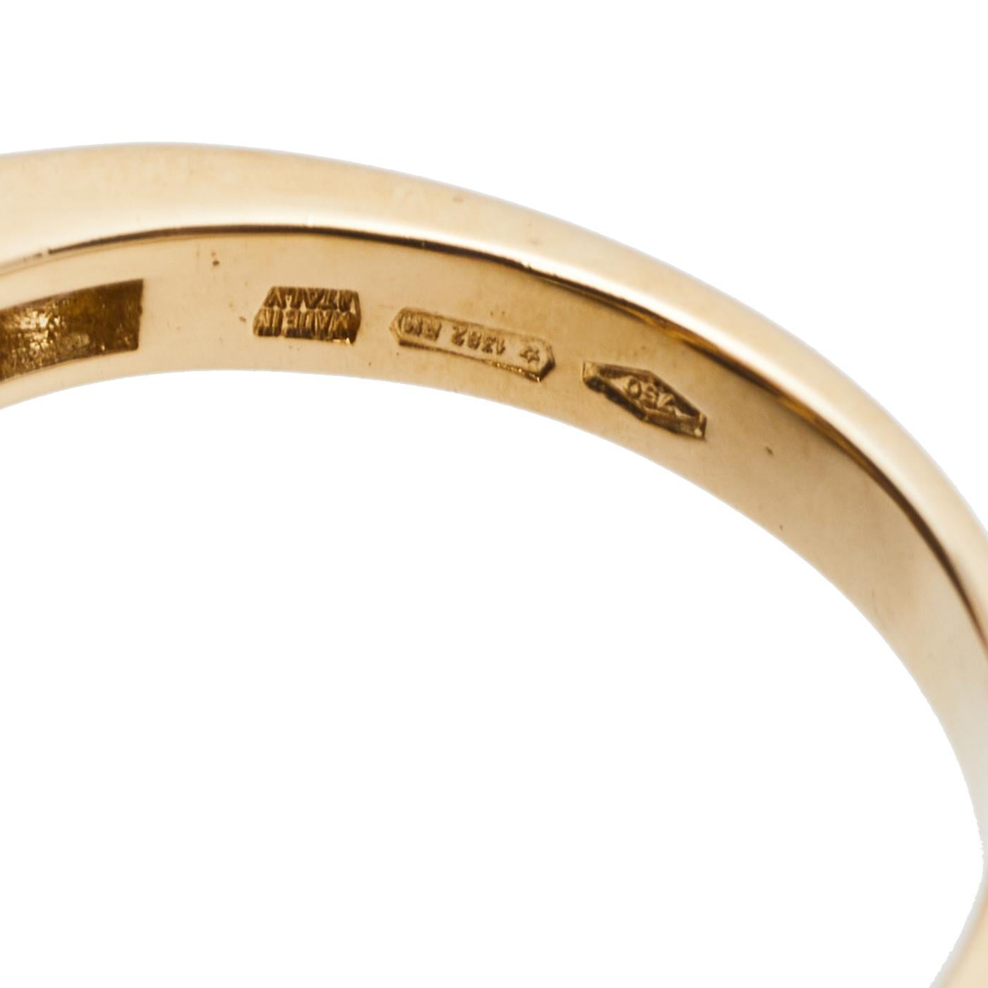 Bvlgari Elisia Sapphire and Diamond 18K Yellow Gold Ring Size 51 1