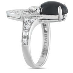 Bvlgari Elysia 18K White Gold 0.65ct Diamond and Onyx Ring BV13-040726