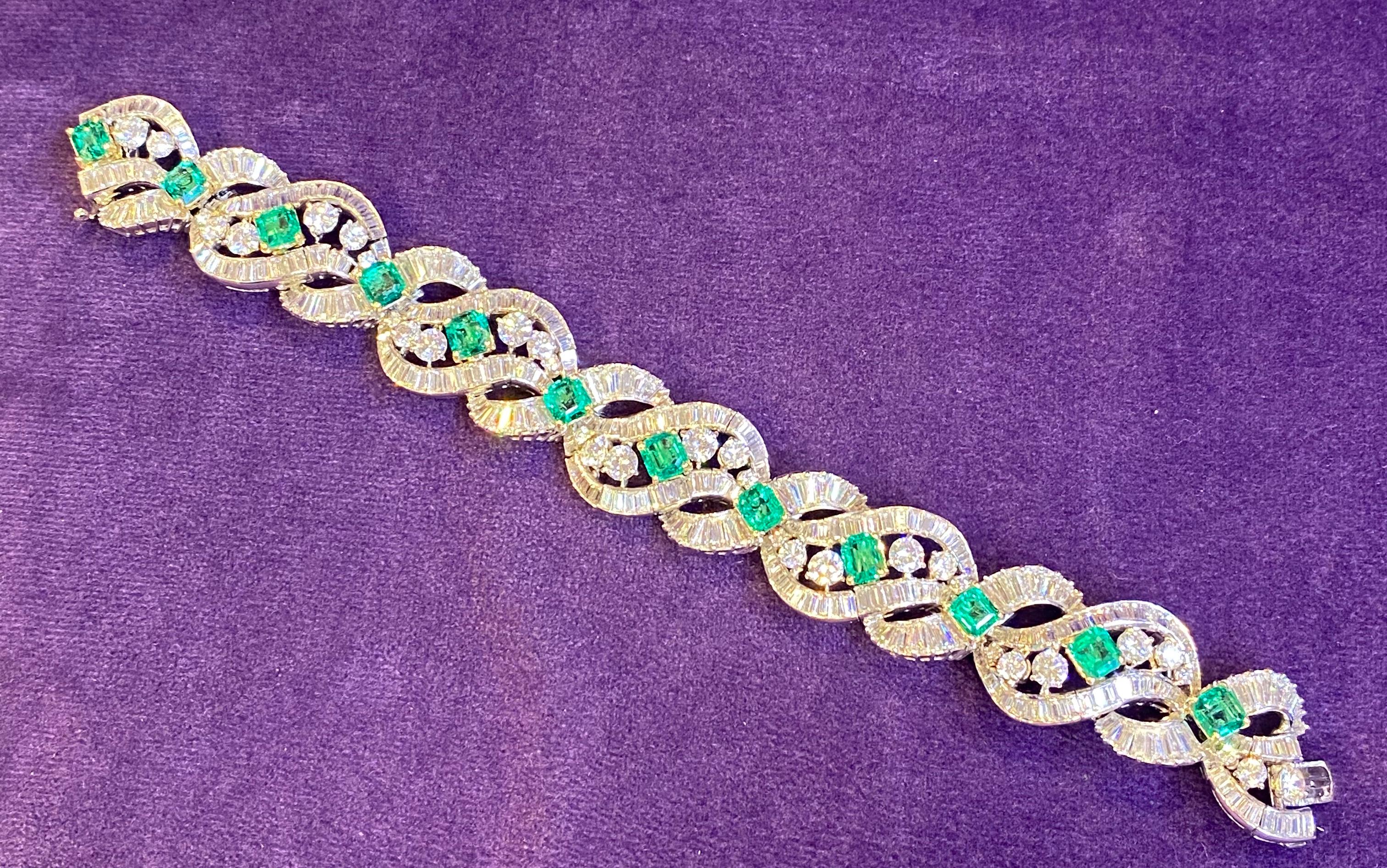 Bvlgari Smaragd & Diamant-Armband  (Smaragdschliff)