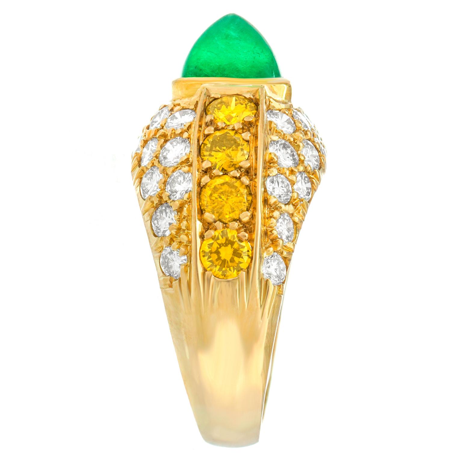 BVLGARI Emerald & Diamond Ring For Sale 6