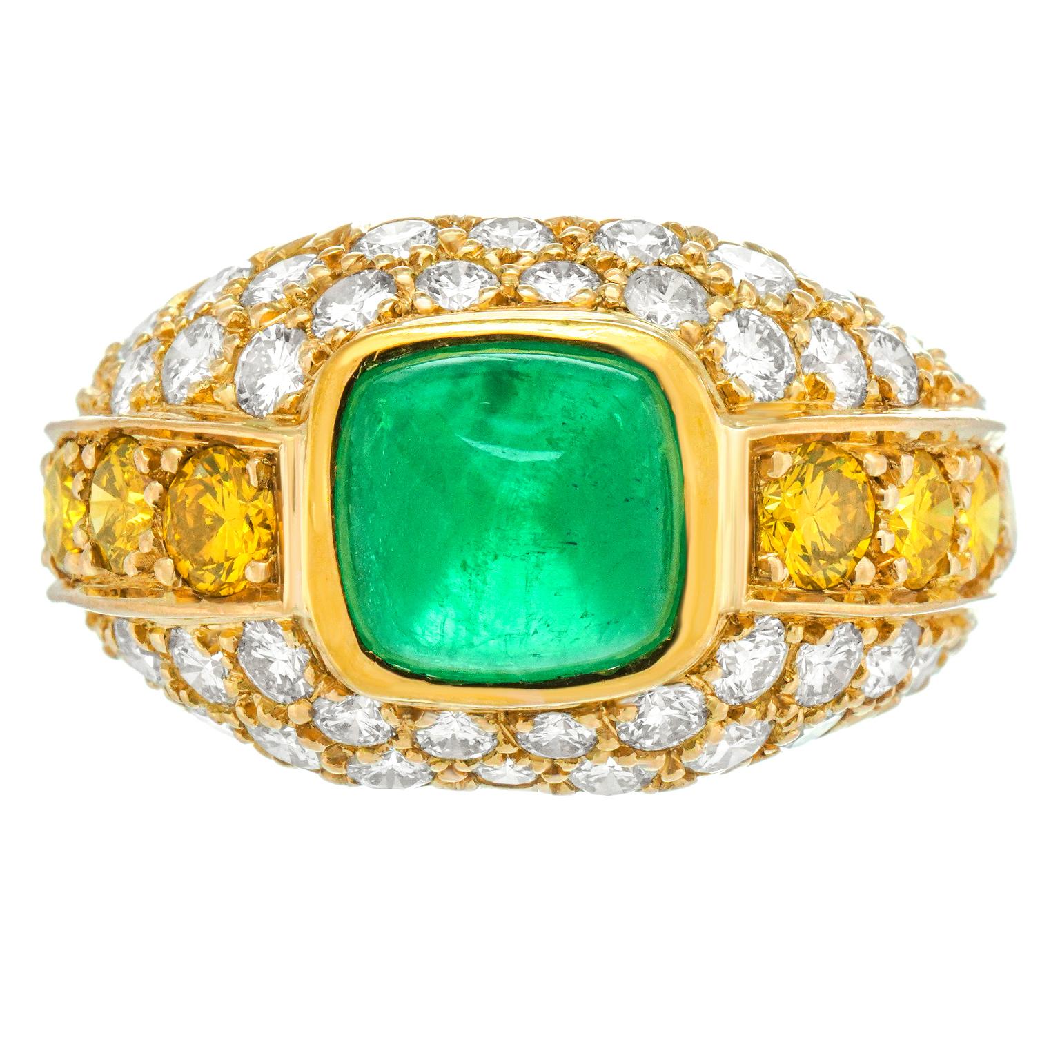 BVLGARI Emerald & Diamond Ring For Sale 7