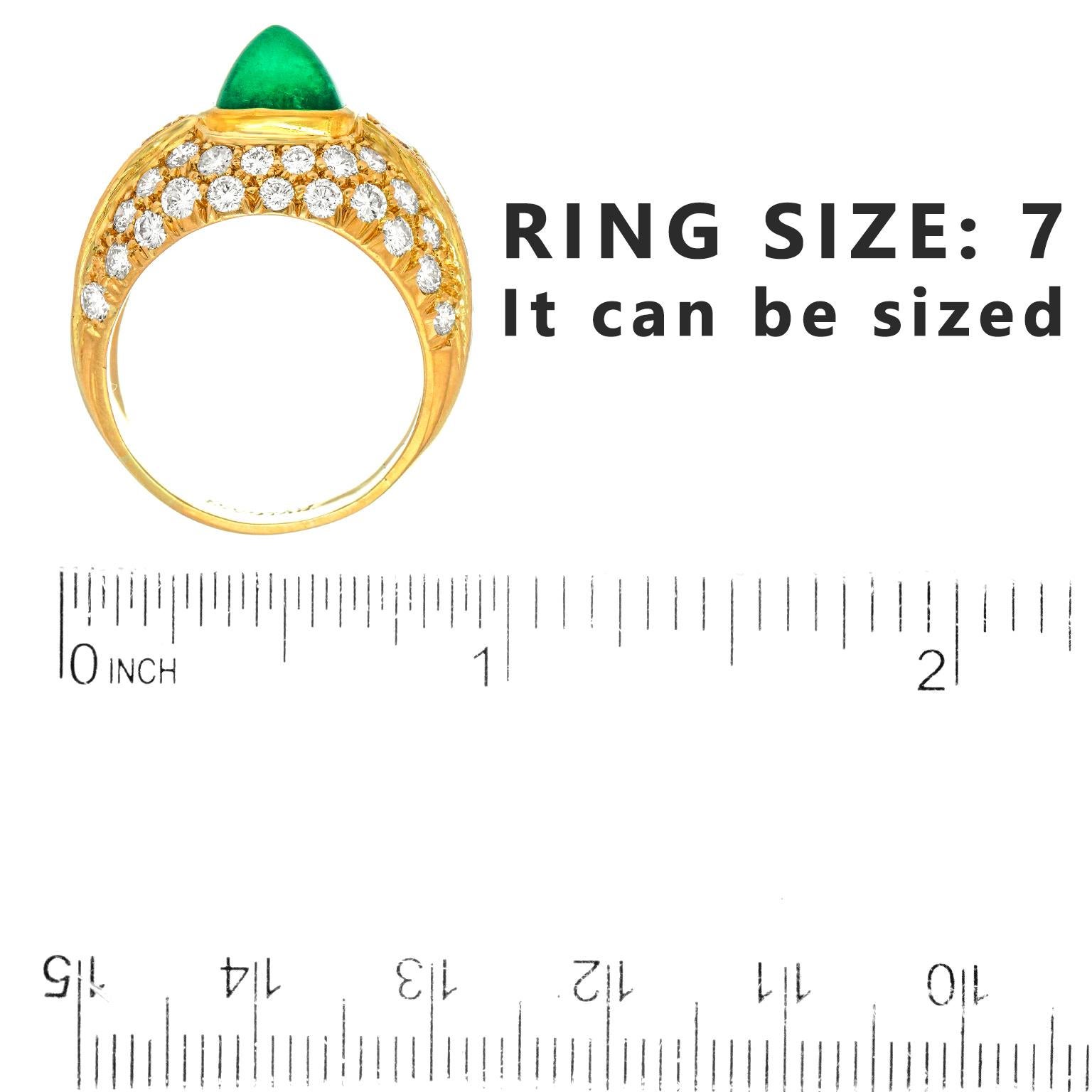 BVLGARI Emerald & Diamond Ring For Sale 1