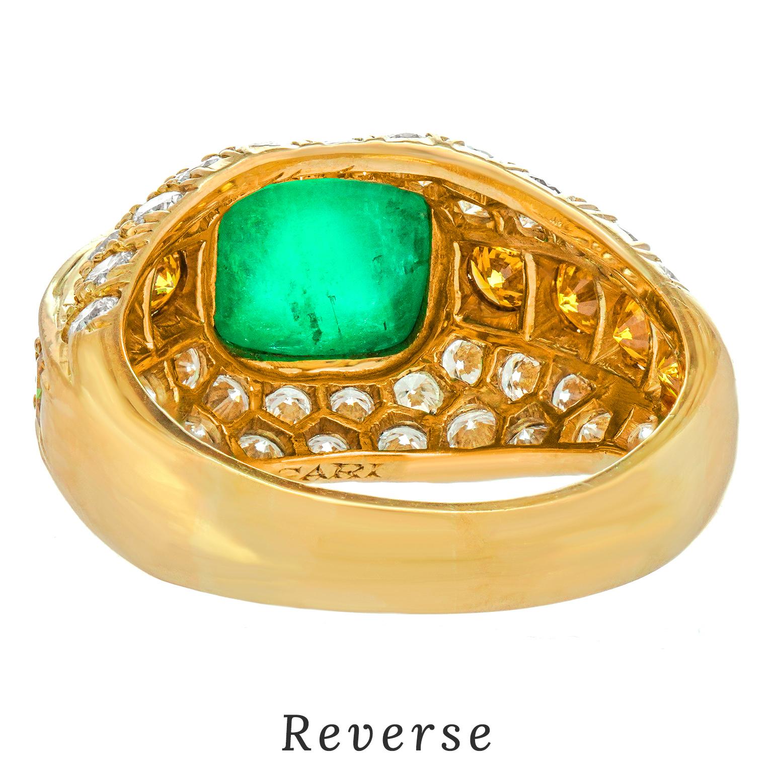 BVLGARI Emerald & Diamond Ring For Sale 4