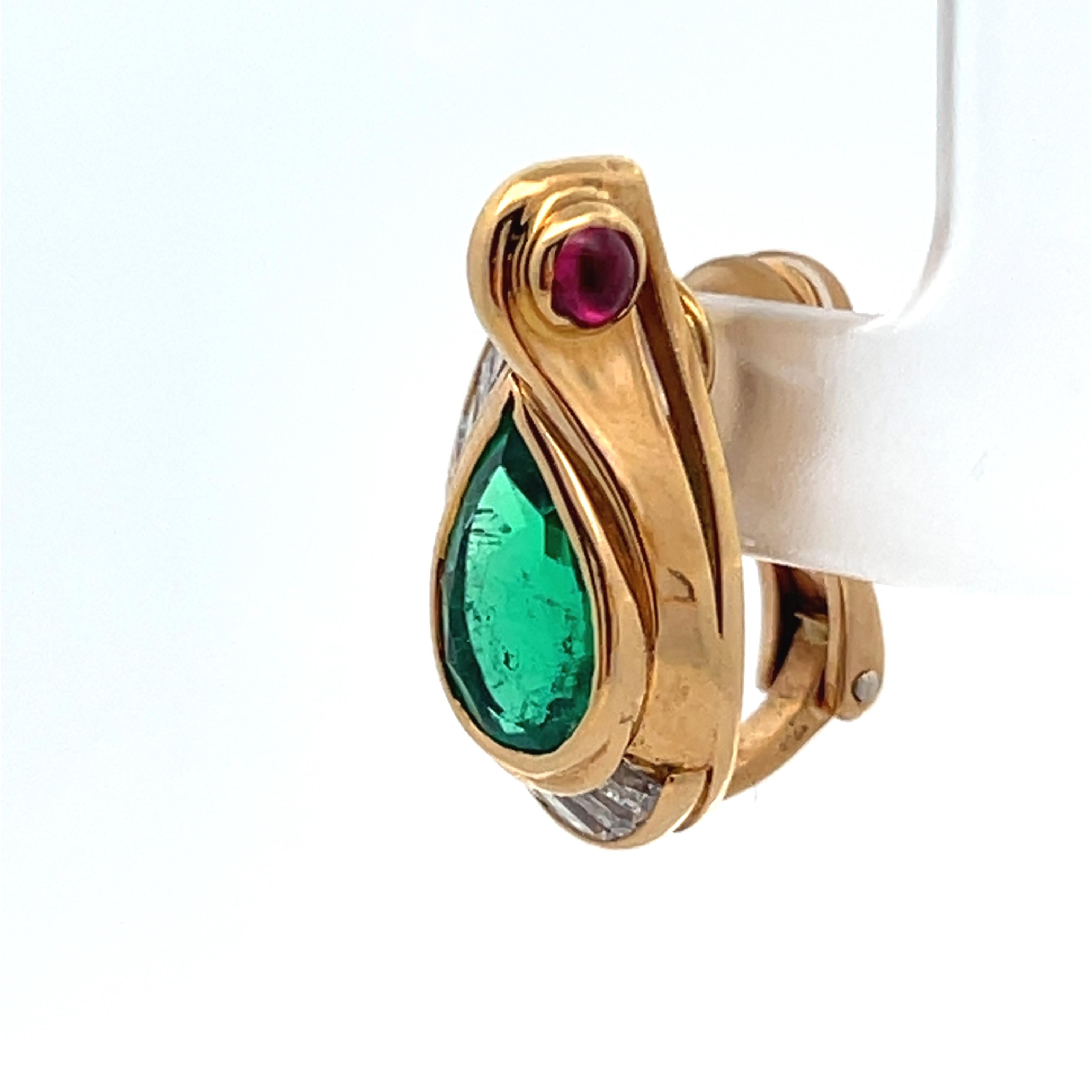 Bvlgari Smaragd-Ohrringe im Angebot 3