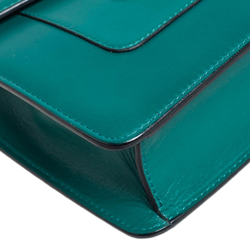 BVLGARI Smaragdgrünes Leder Serpenti Forever Umhängetasche 3
