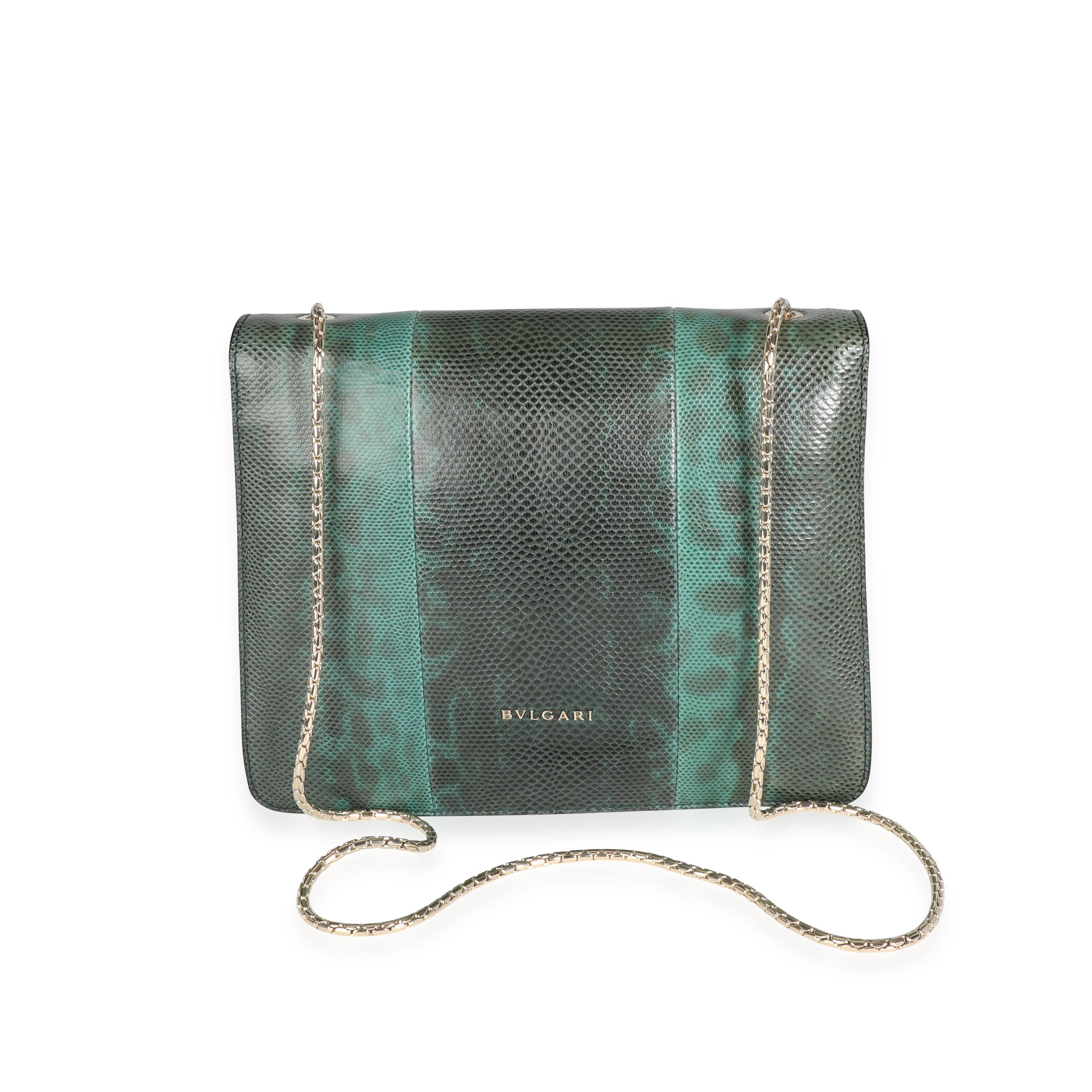 Bvlgari Smaragd Karung Serpenti Forever Umhängetasche (Grau)