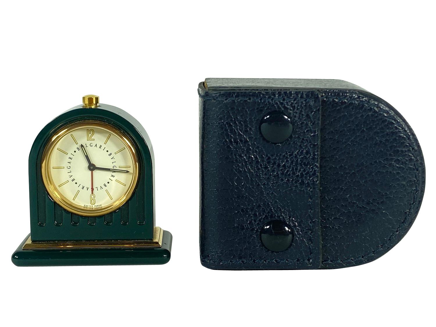 Bvlgari Enameled Desk Alarm Clock in Original Box In Excellent Condition In Los Angeles, CA