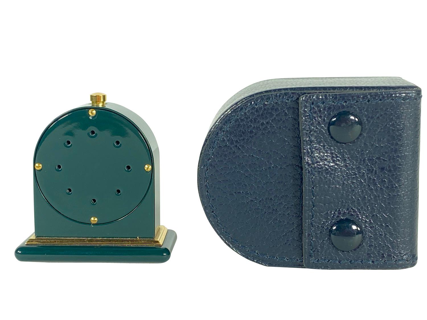 20th Century Bvlgari Enameled Desk Alarm Clock in Original Box