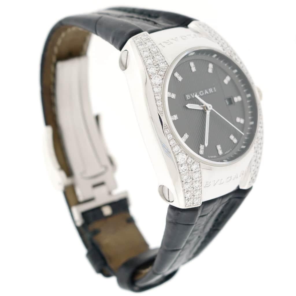 Bvlgari Ergon Ladies 18 Karat White Gold Factory Diamond Lugs and Dial Watch For Sale 2