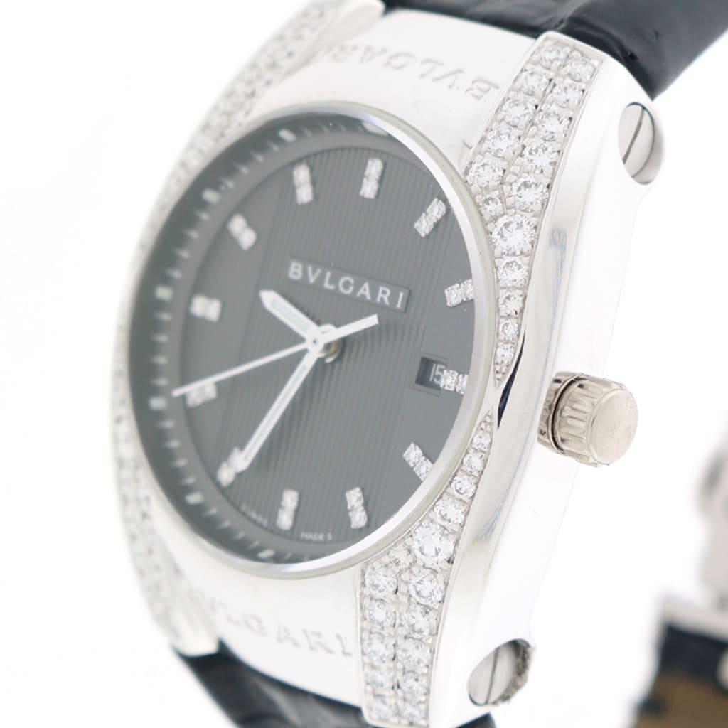 Bvlgari Ergon Ladies 18 Karat White Gold Factory Diamond Lugs and Dial Watch For Sale 3