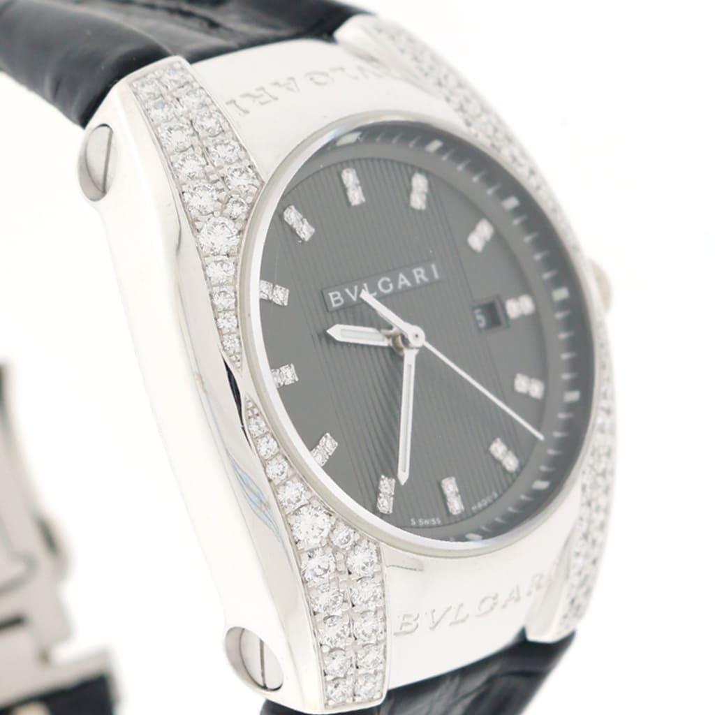 Bvlgari Ergon Ladies 18 Karat White Gold Factory Diamond Lugs and Dial Watch For Sale 4