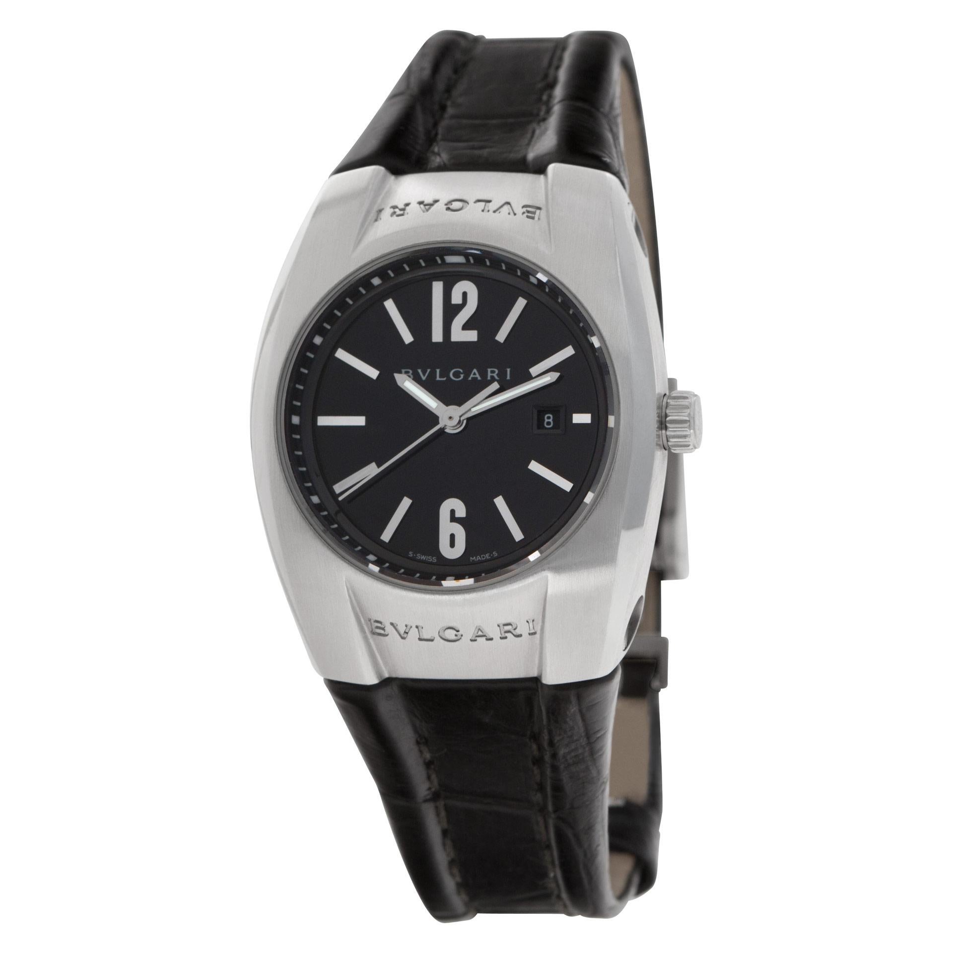 Damen Bvlgari Ergon aus Edelstahl an einem Lederband. Quarz mit Sekundenzeiger und Datum. 30 mm Gehäusegröße. Ref eg30s. Circa 2010er Jahre. Fine Pre-owned Bvlgari / Bulgari Uhr.

Certified preowned Bvlgari Ergon eg30s Uhr ist aus Edelstahl auf