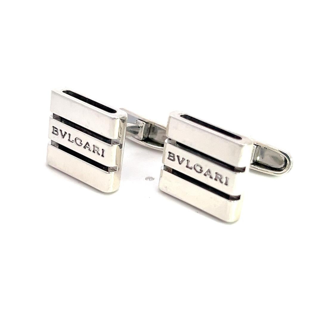 Bvlgari Bulgari Estate Manschettenknöpfe aus Sterlingsilber Herren im Angebot
