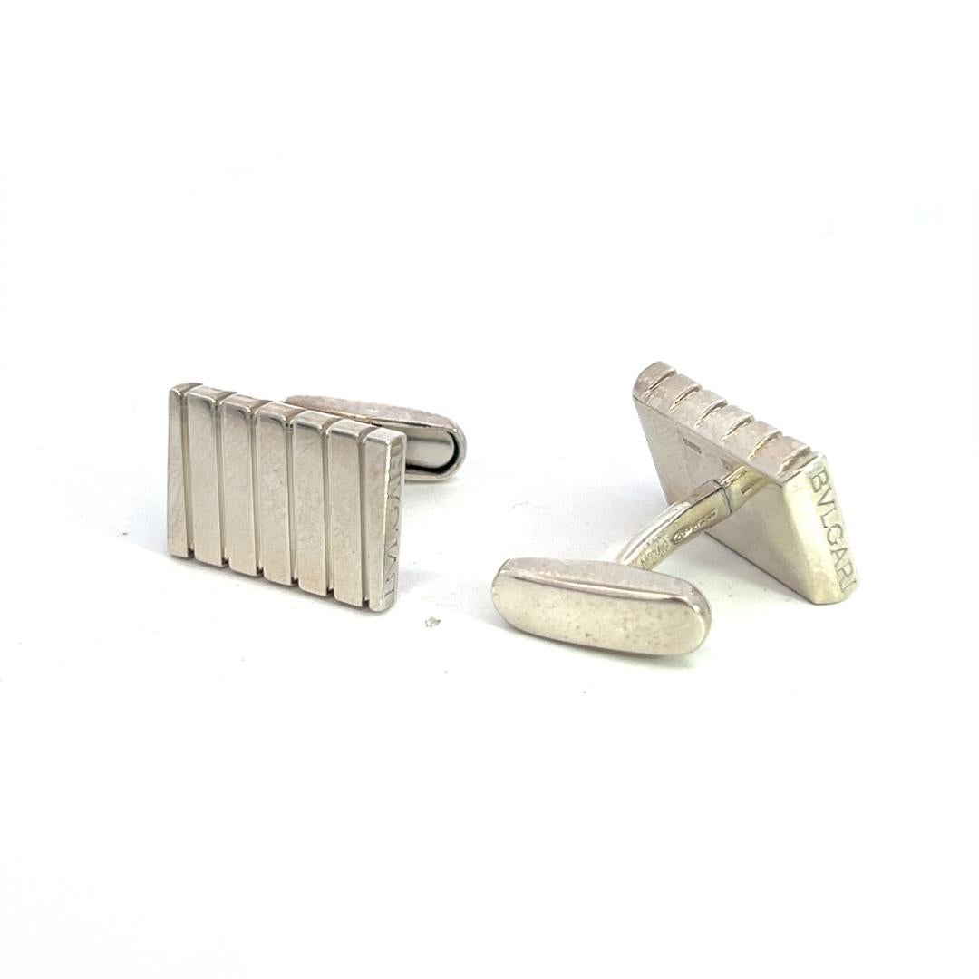 Men's Bvlgari Estate Cufflinks Sterling Silver
