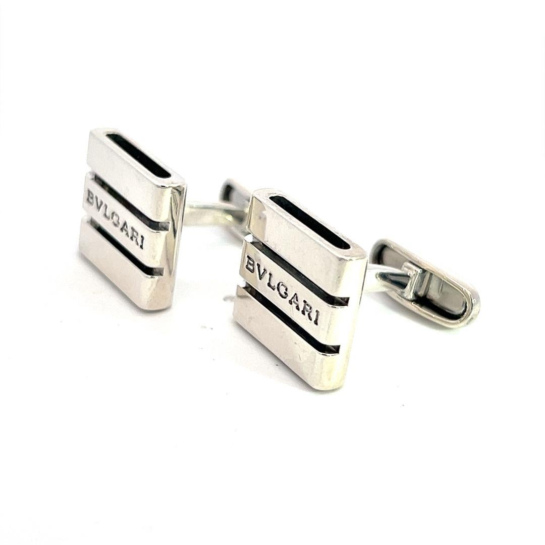 Bvlgari Bulgari Estate Manschettenknöpfe aus Sterlingsilber im Angebot 2
