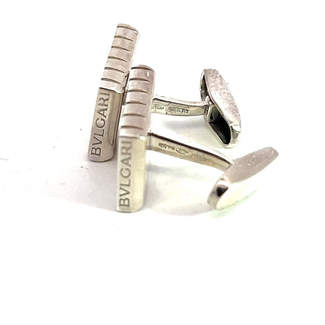 Bvlgari Estate Cufflinks Sterling Silver 2