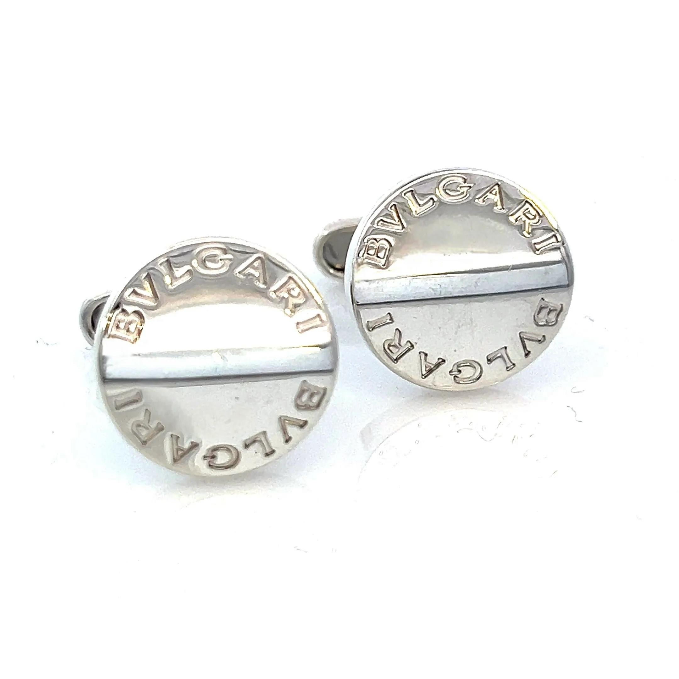 Bvlgari Estate Manschettenknöpfe aus Sterlingsilber 16,24 Gramm Herren im Angebot