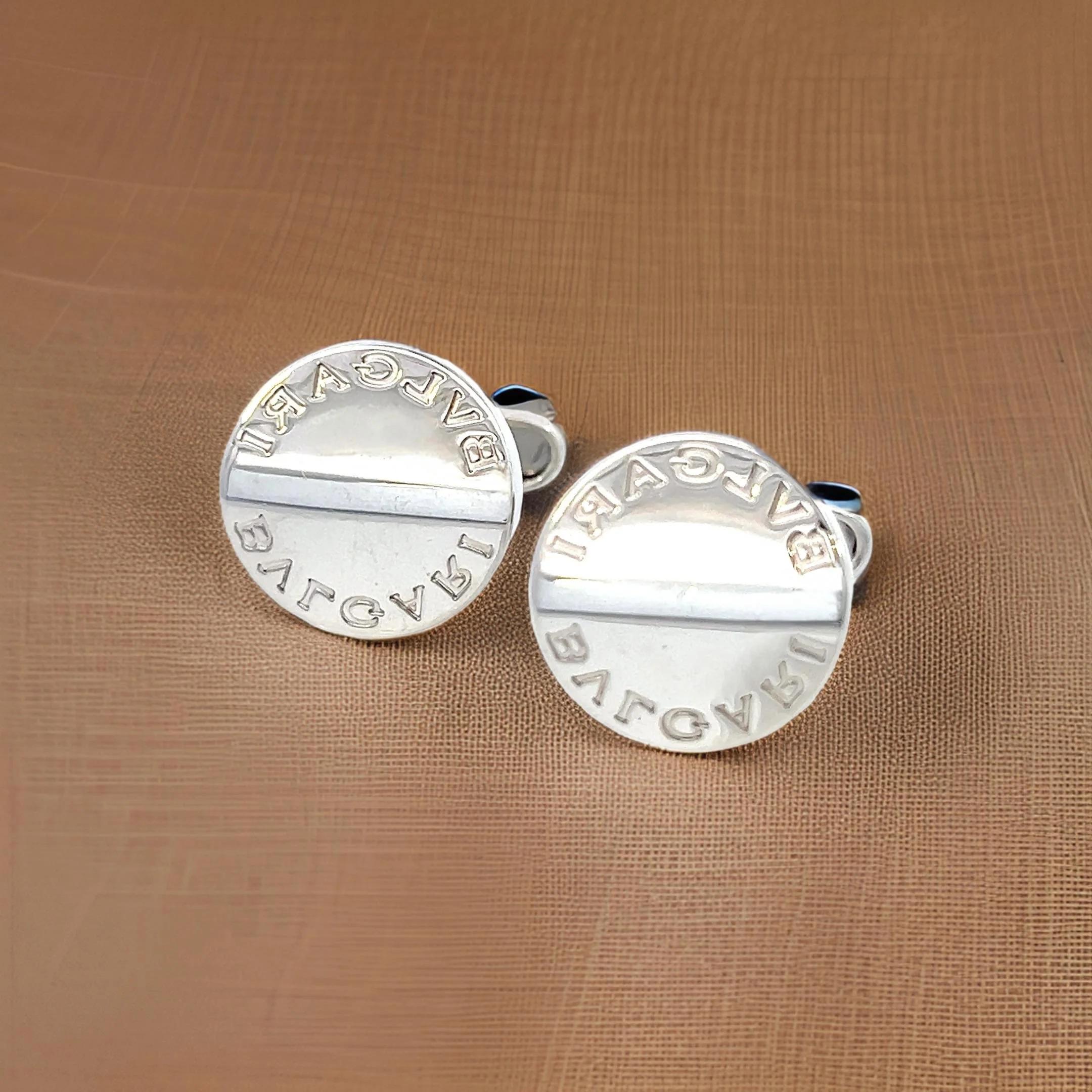 Bvlgari Estate Manschettenknöpfe aus Sterlingsilber 16,24 Gramm im Angebot 1