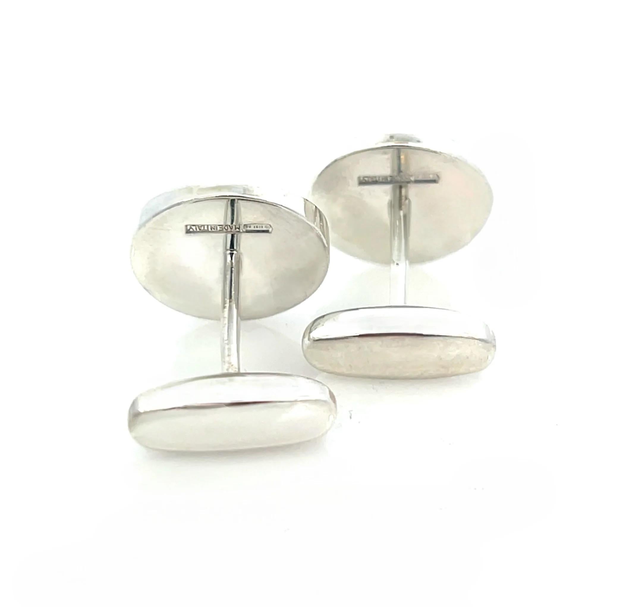Bvlgari Estate Manschettenknöpfe aus Sterlingsilber 16,24 Gramm im Angebot 2