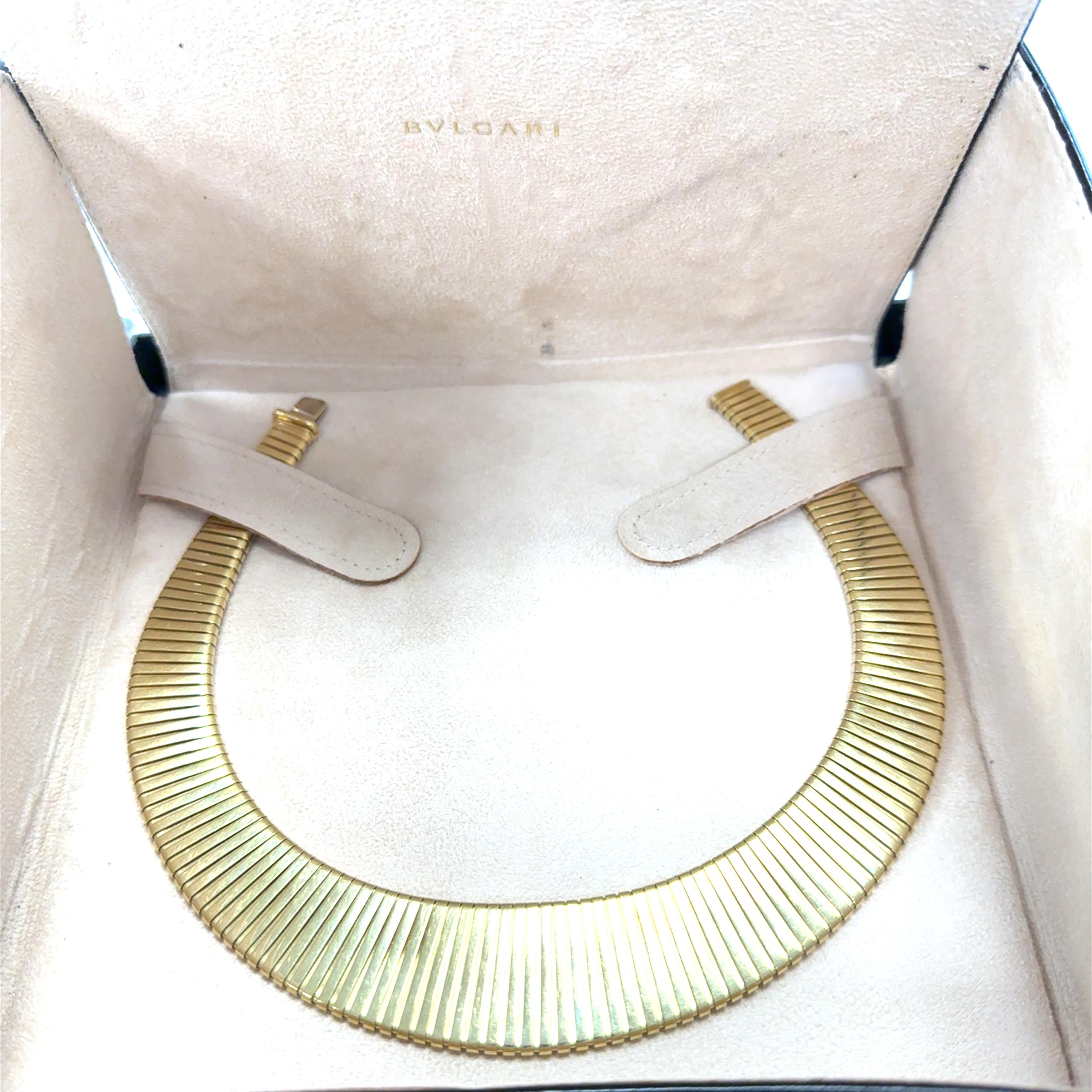 BVLGARI Extremely Rare Graduated Tubogas Necklace In Good Condition For Sale In New York, NY
