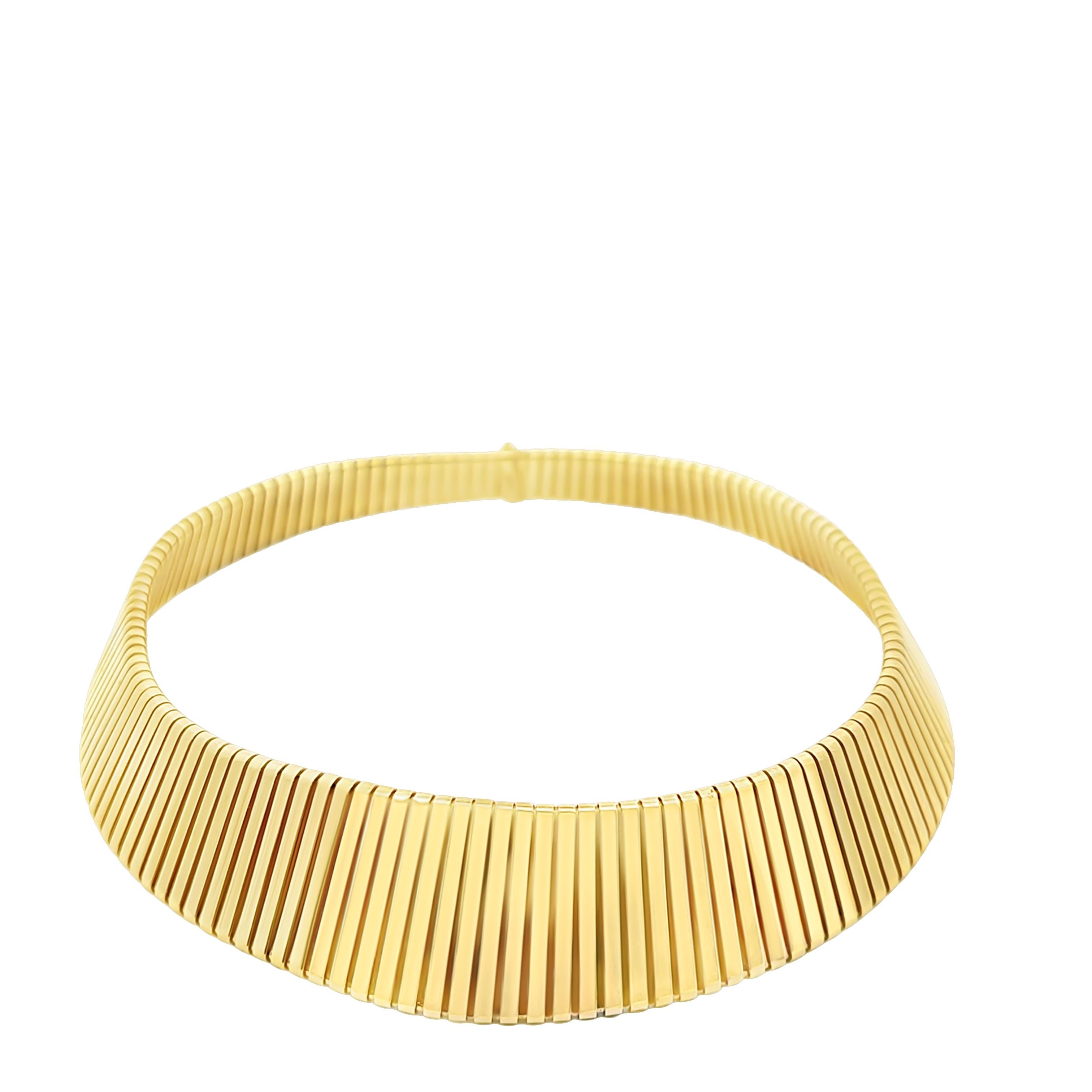 BVLGARI Extremely Rare Graduated Tubogas Necklace For Sale 1