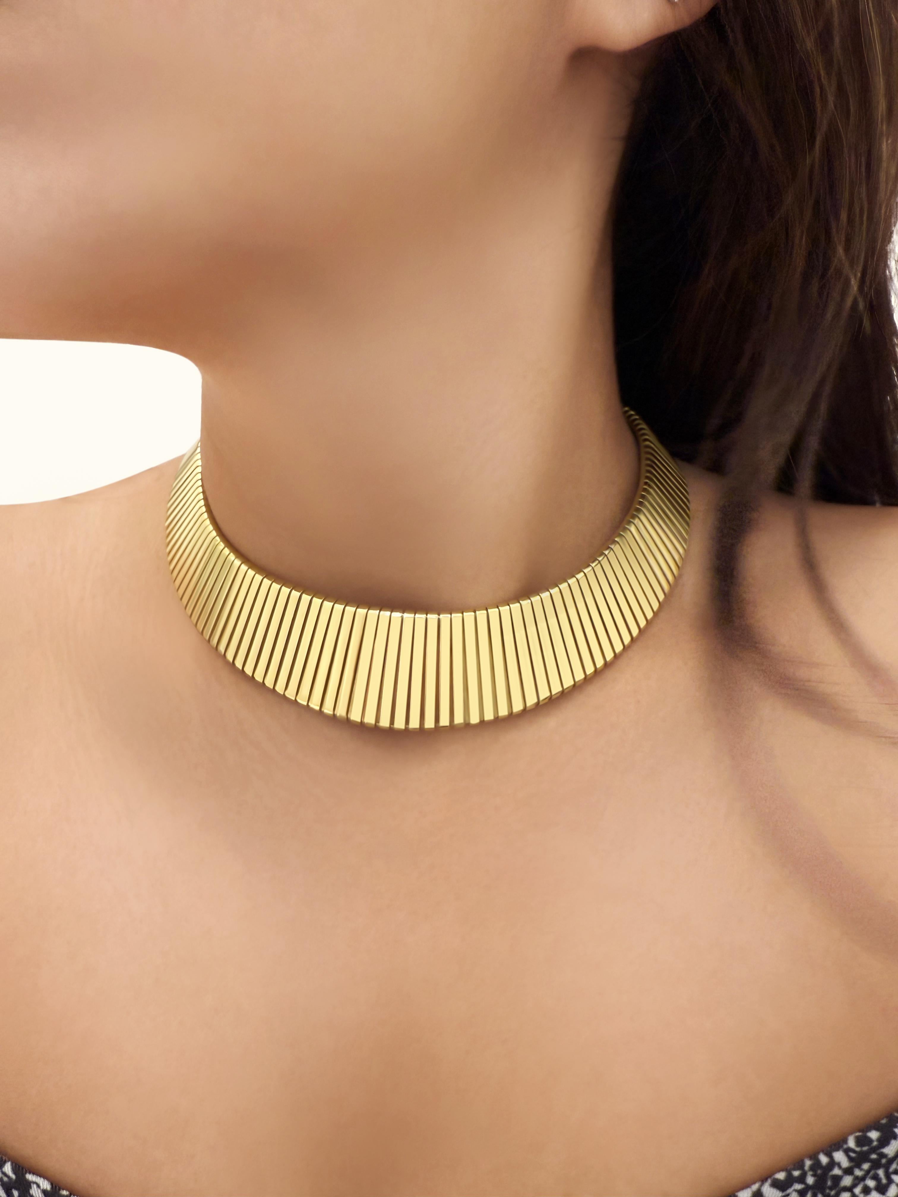 BVLGARI Extremely Rare Graduated Tubogas Necklace For Sale 2