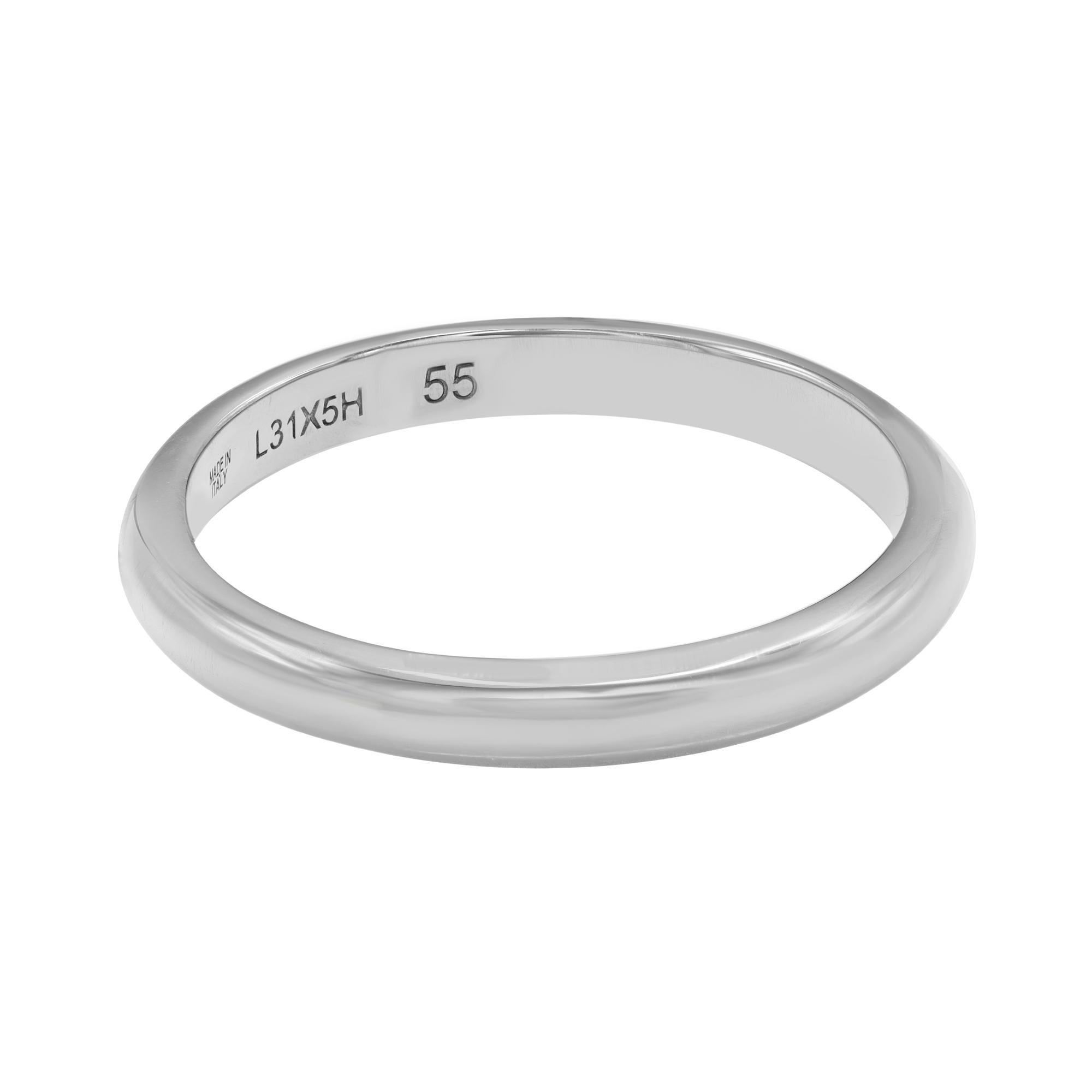 The Bvlgari Fedi wedding band seals a love bond forever. Crafted in highly polished platinum 950. Ring width: 2.6mm. Ring size: 7.25. Total weight: 4.64 grams. Excellent pre-owned condition. Original box and papers are not included. Comes with a
