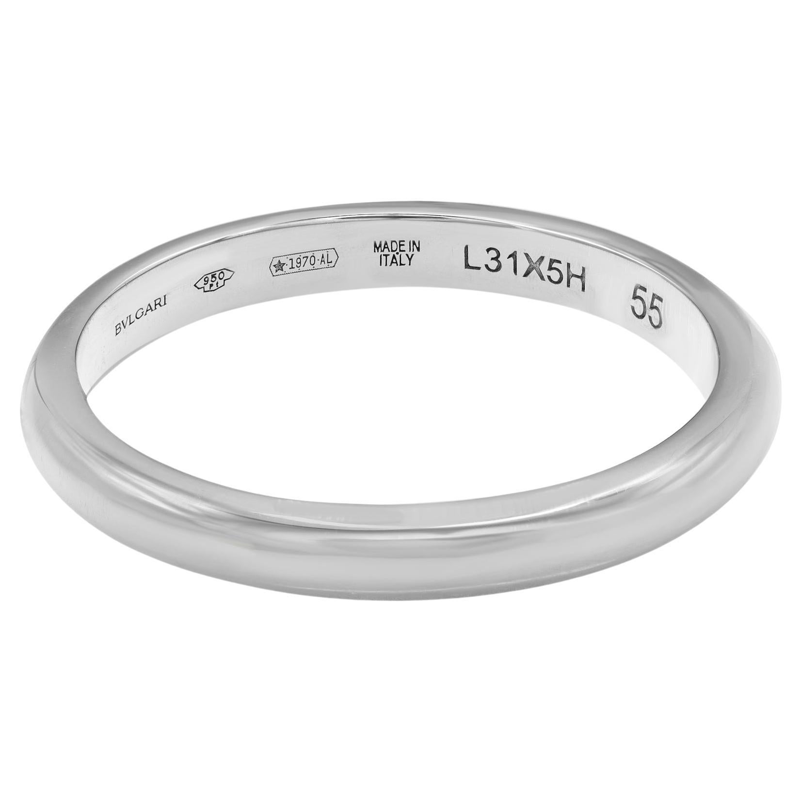 Bvlgari Fedi Wedding Band Unisex Ring Platinum