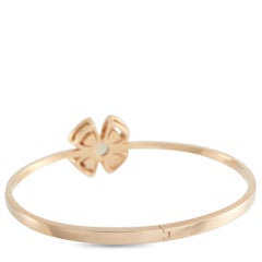 Bvlgari Fiorever 18K Rose Gold Diamond Bangle Bracelet Size Small #5206