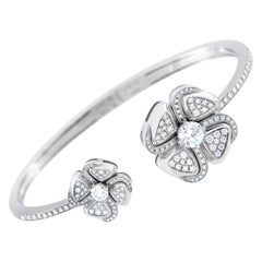 Bvlgari Fiorever 18K White Gold Diamond Bracelet Size Small