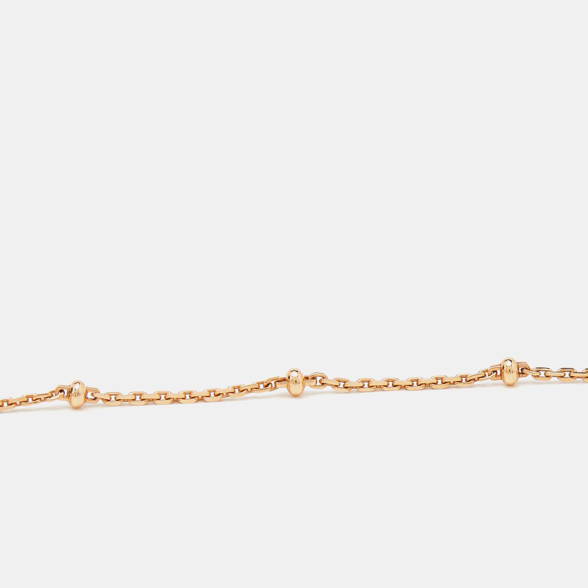 Bvlgari Fiorever Diamonds 18k Rose Gold Necklace In Excellent Condition In Dubai, Al Qouz 2