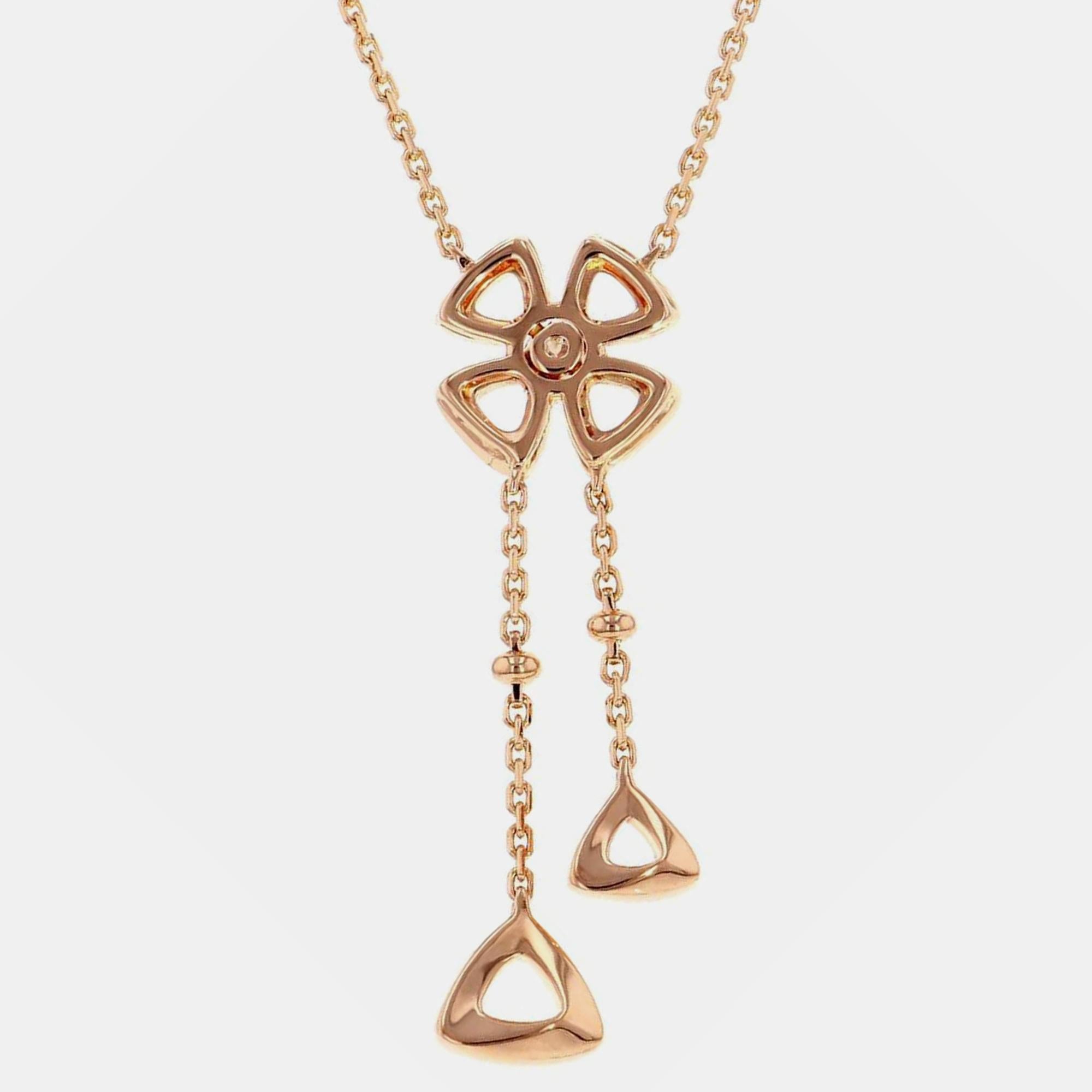 Bvlgari Fiorever Diamonds 18k Rose Gold Necklace For Sale 4