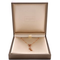 Bvlgari Fiorever Drop Pendant Necklace 18K Rose Gold and Diamonds