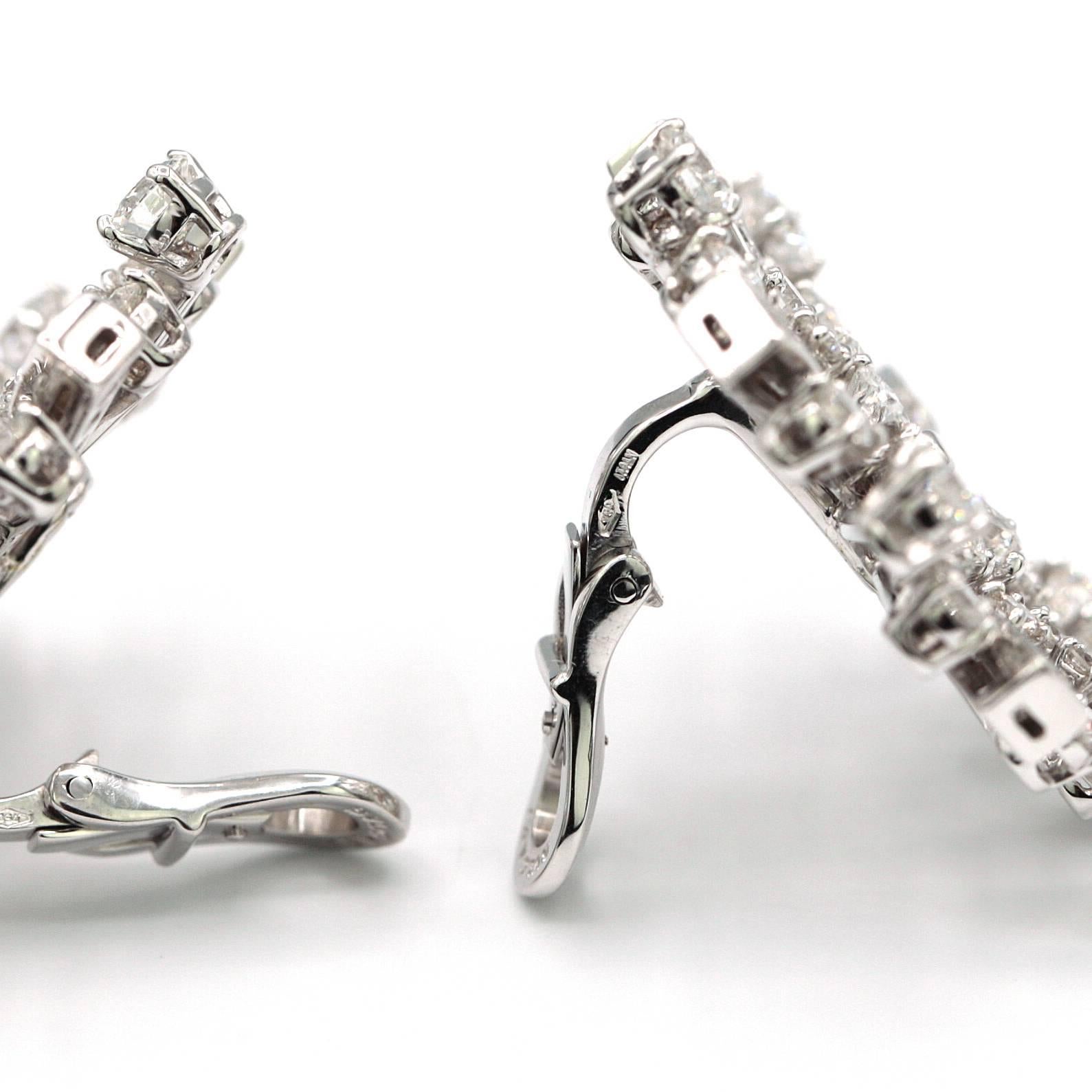 Bvlgari Fireworks Diamond Earrings 18 Karat White Gold For Sale 1