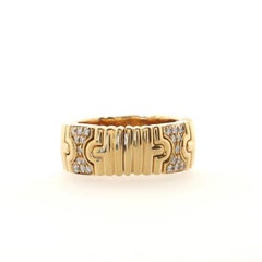 Bvlgari Flexible Parentesi Ring 18K Yellow Gold and Diamonds