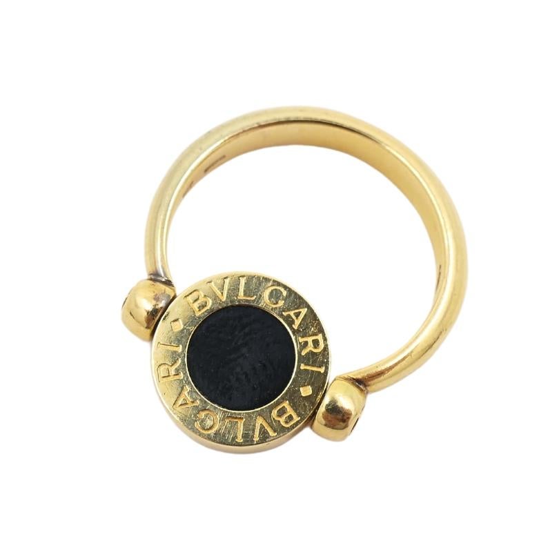 Bvlgari Flip Ring 18k Gold Coral Onyx For Sale 2
