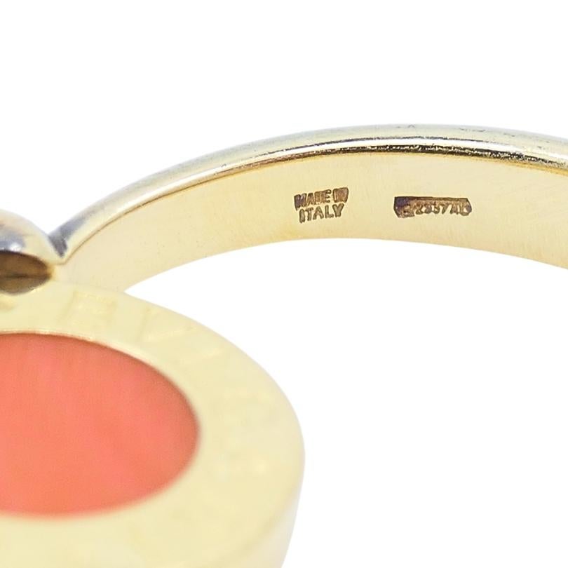 Bvlgari Flip Ring 18k Gold Coral Onyx For Sale 4