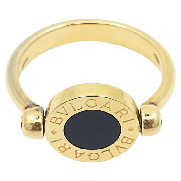 Bvlgari Flip Ring 18k Gold Coral Onyx