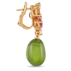 Bvlgari Flora 18K Rose Gold 0.42 Ct Diamond and Sapphire Earrings