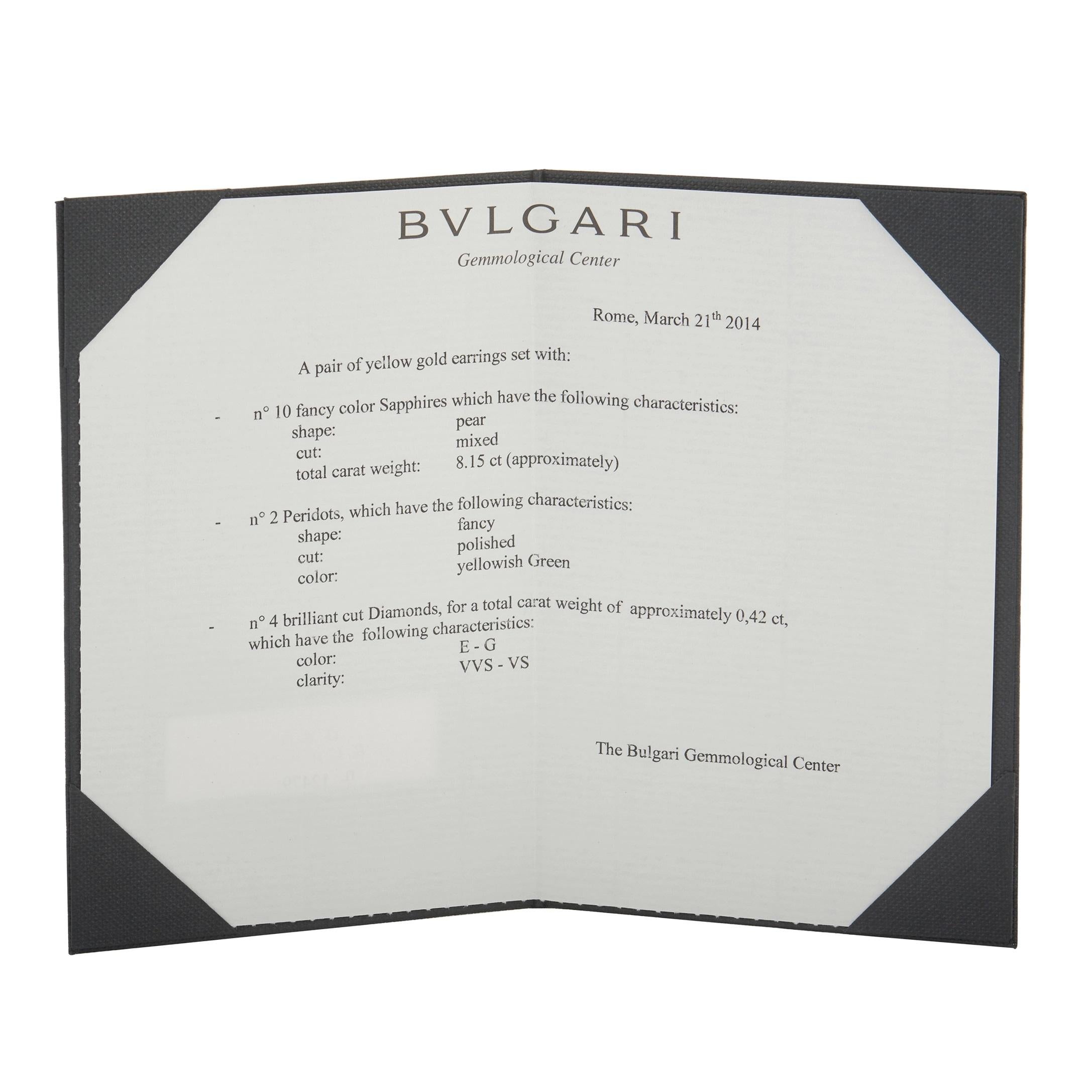 Bvlgari Flora 18K Rose Gold 0::42 Karat Diamant und Saphir Ohrringe im Zustand „Hervorragend“ in Southampton, PA
