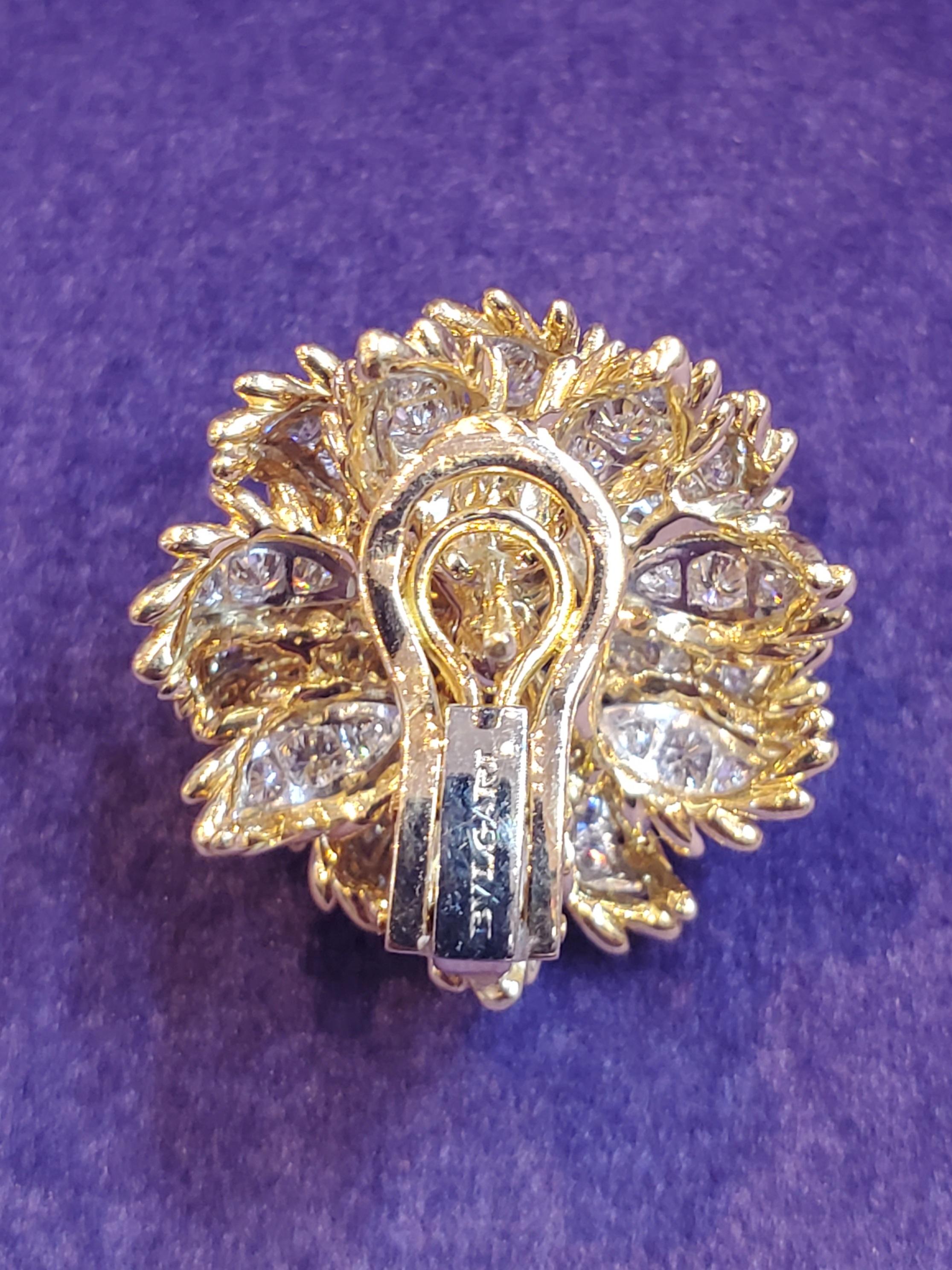 Bvlgari Floral Gold & Diamond Earrings  5