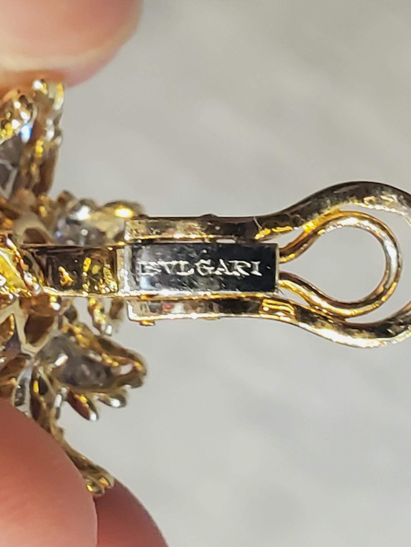 Bvlgari Floral Gold & Diamond Earrings  6
