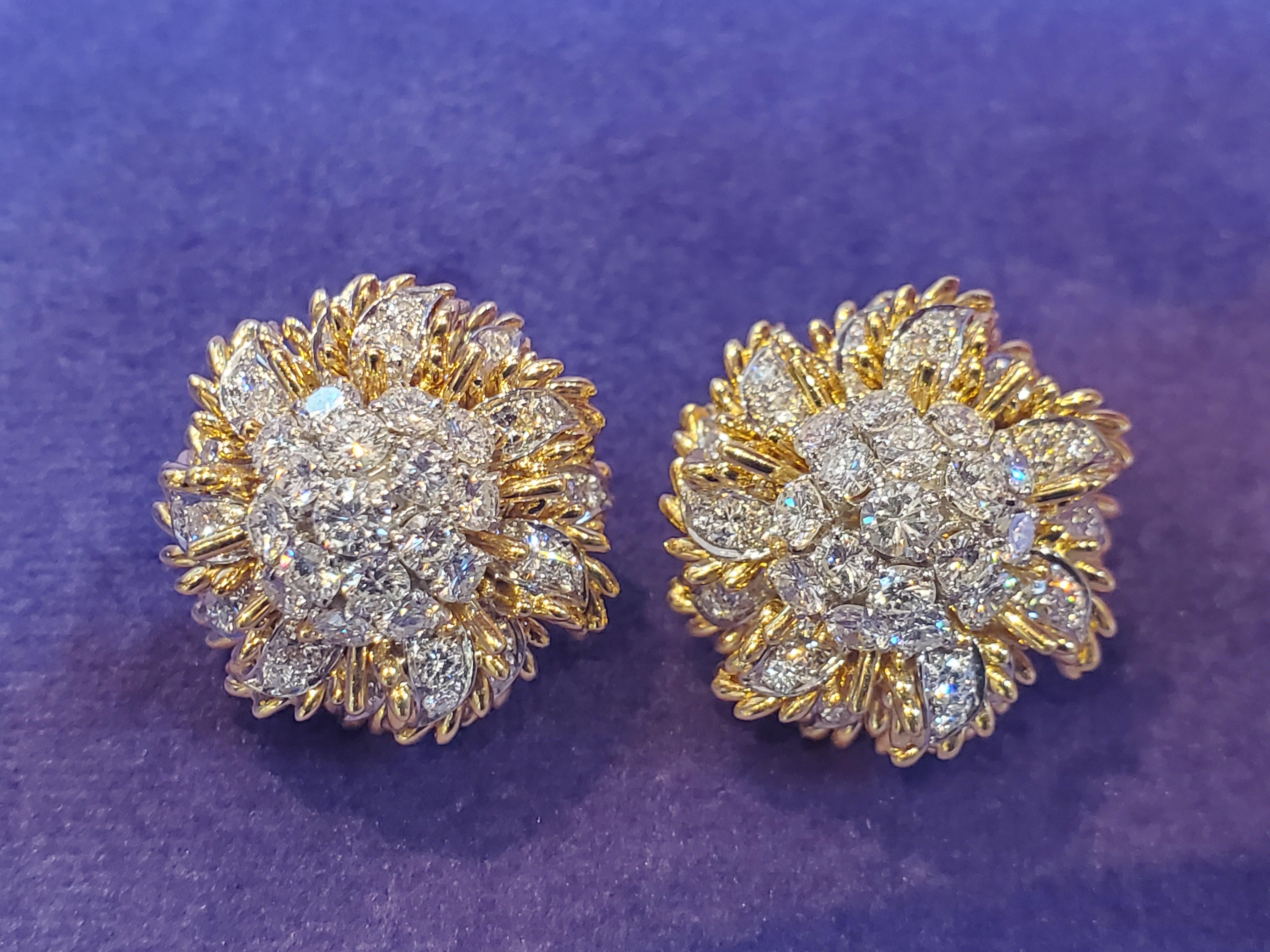 Bvlgari Floral Gold & Diamond Earrings  1