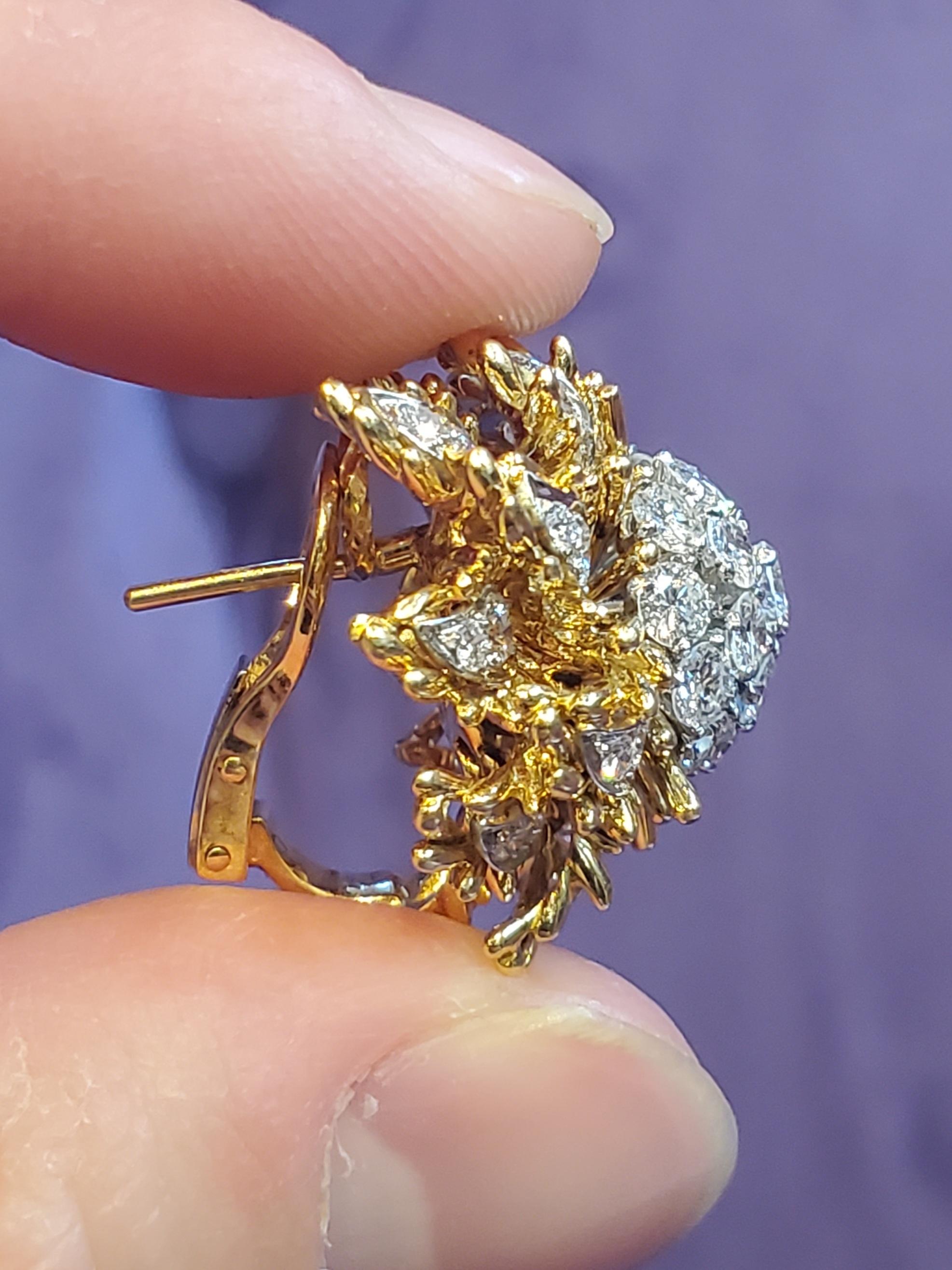 Bvlgari Floral Gold & Diamond Earrings  3
