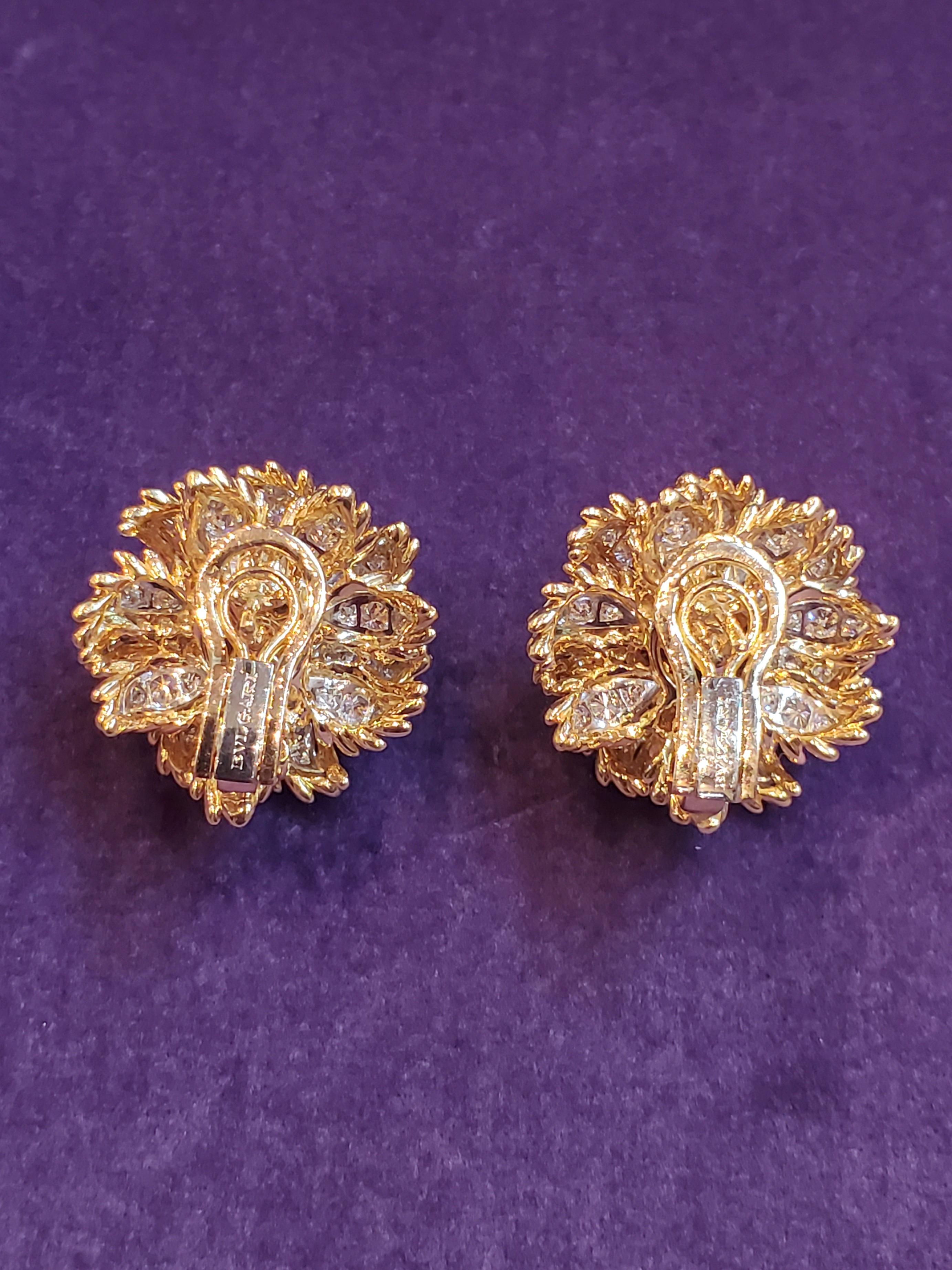 Bvlgari Floral Gold & Diamond Earrings  4