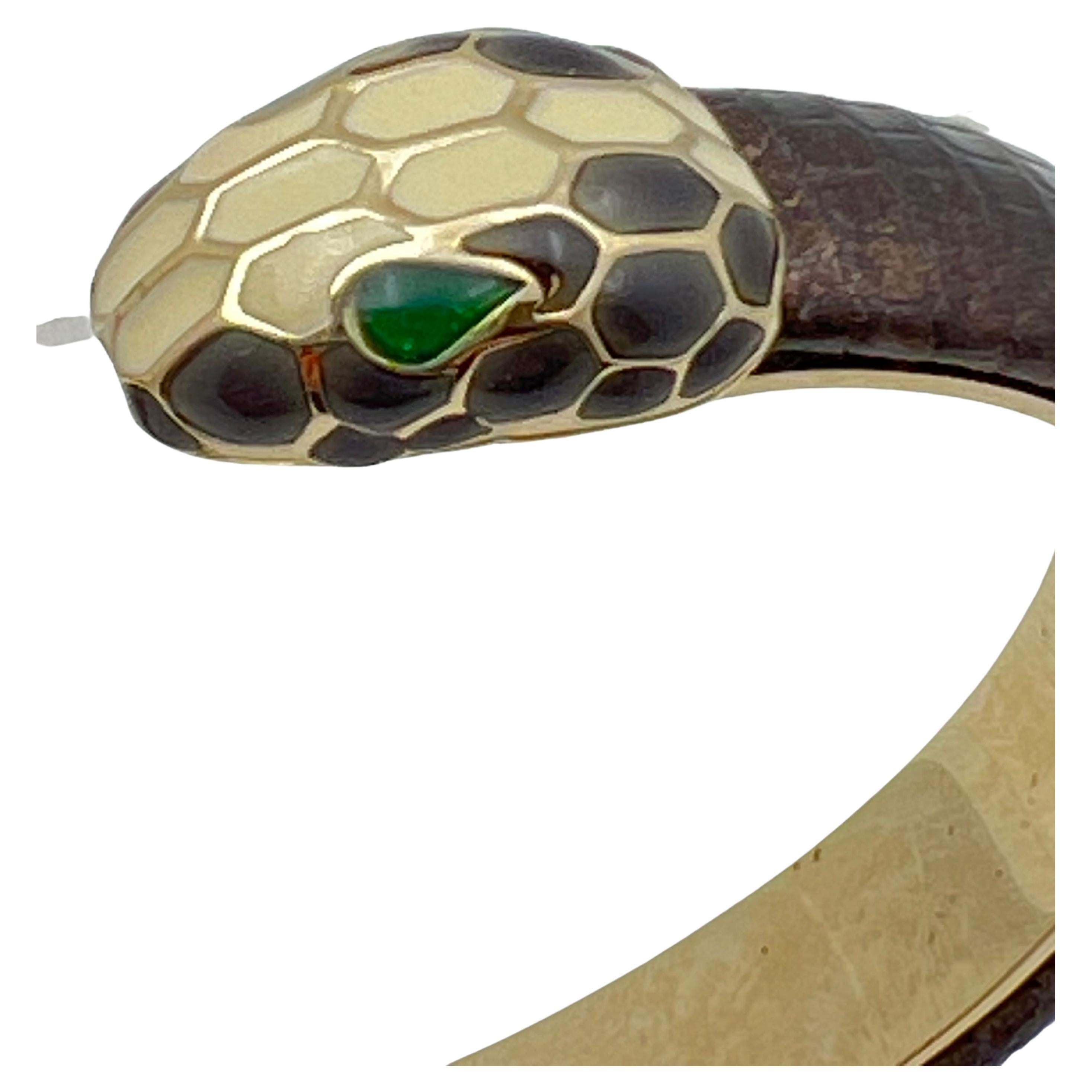 Bracciale in pelle Bvlgari Forever Serpenti In condizioni ottime in vendita a Palm Beach, FL