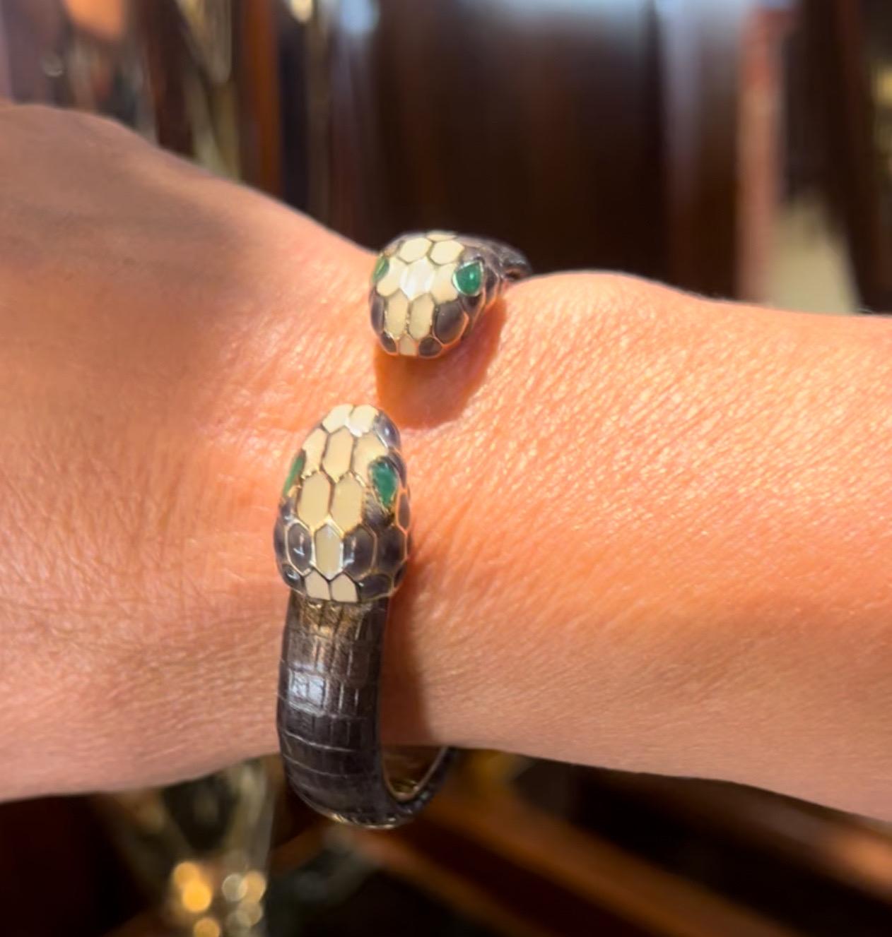 Bracciale in pelle Bvlgari Forever Serpenti in vendita 3