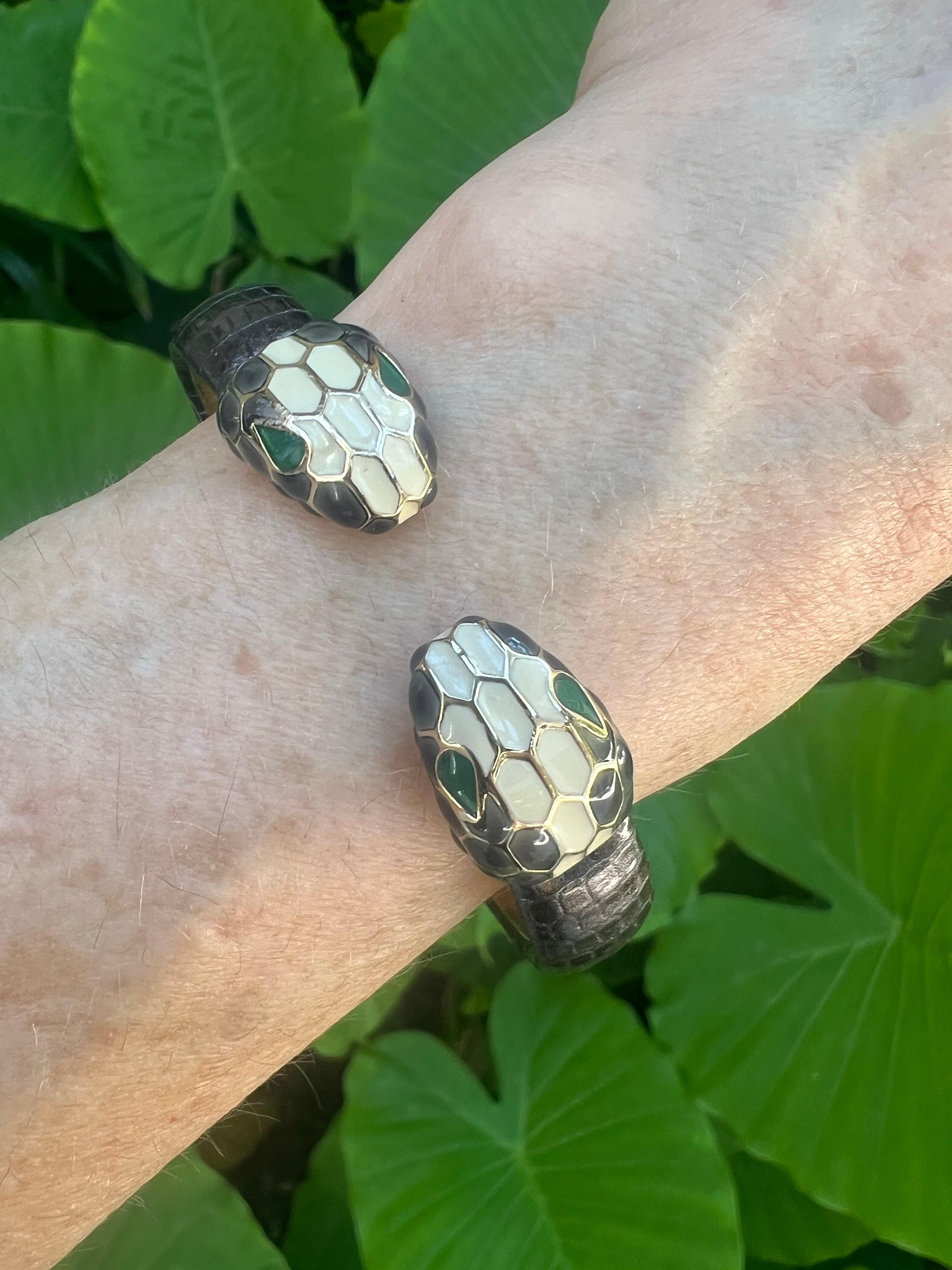 Bracciale in pelle Bvlgari Forever Serpenti in vendita 4