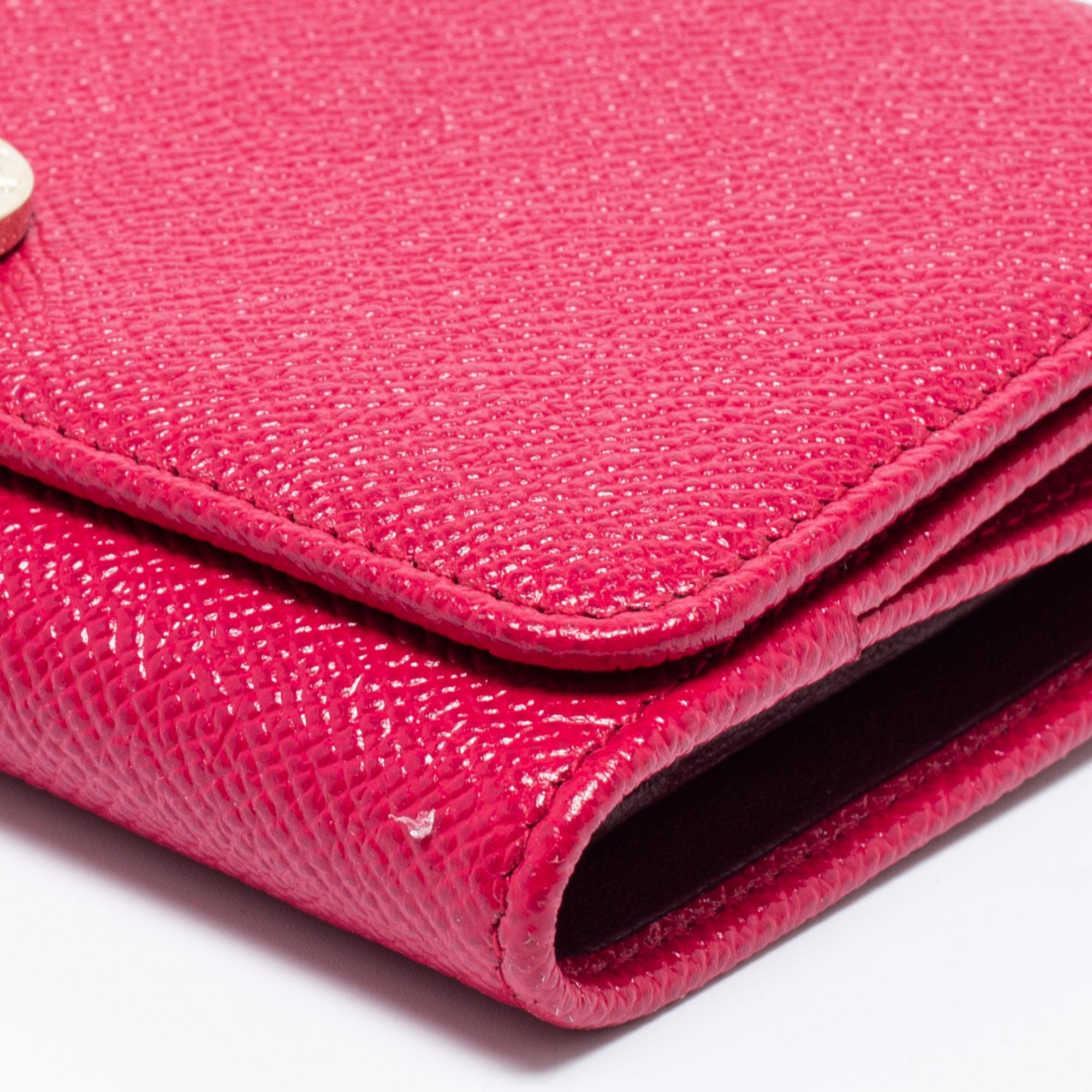 Bvlgari Fuchsia Leather Bvlgari Trifold Wallet 5